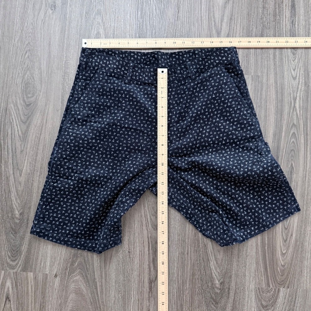 Emotionally Unavailable Shorts Cotton Geometric Print Made in Japan Navy Large - Picture 3 of 8